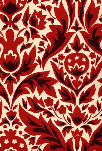 Homes / Interiors - DAMASK WALLPAPER - RED - Eley ...