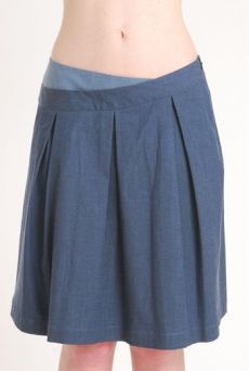 SS10 DENIM ASYMMETRIC SKIRT - BLUE