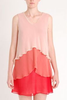 SS10 SINGLE GEORGETTE PETAL DRESS - PINK