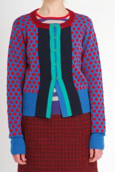 AW10/11 DOTTY JACQUARD CARDIGAN - TURQUOISE