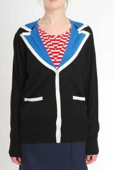 AW10/11 TUXEDO CARDIGAN - BLACK