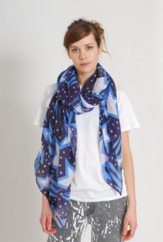 AW1112 STARSTRUCK BIG SCARF - NAVY