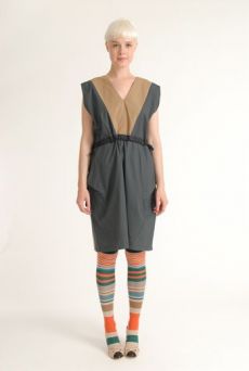 SS12 COTTON SATEEN WARDEN'S DRESS - GREY - Other Image