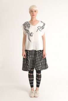 SS12 SNAKE PLACEMENT 3 SEAM TOP - WHITE - Other Image