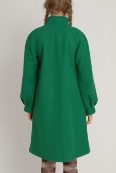 AW1213 WOOL MELTON FROG MOUTH COAT - GRREN - Other Image