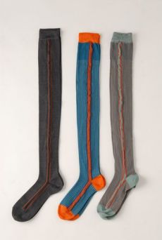 AW1213 VERTICAL STRIPE OVER KNEE SOCKS - VARIOUS