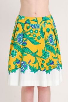 SS10 BLOOMSBURY PLEAT SKIRT - YELLOW